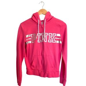 PINK full zip up hoodie